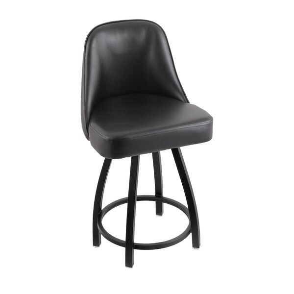 Holland Bar Stool Co Grizzly 25" Swivel Counter Stool, Black Wrinkle, Black Vinyl Seat 84025BWBlkVinyl - main